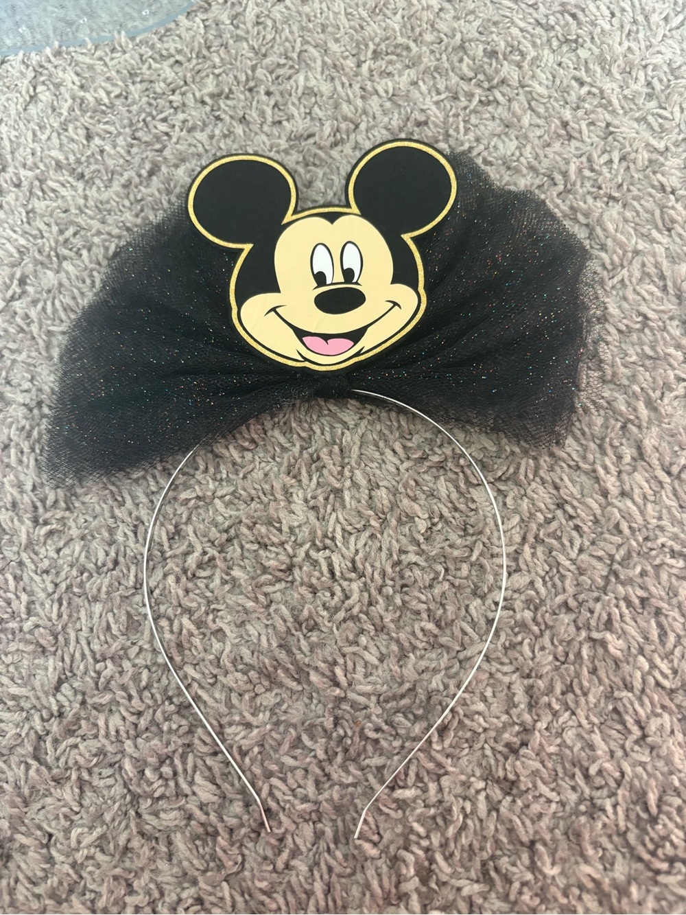 Disney Kids Black Mickey Mouse Tulle Headband